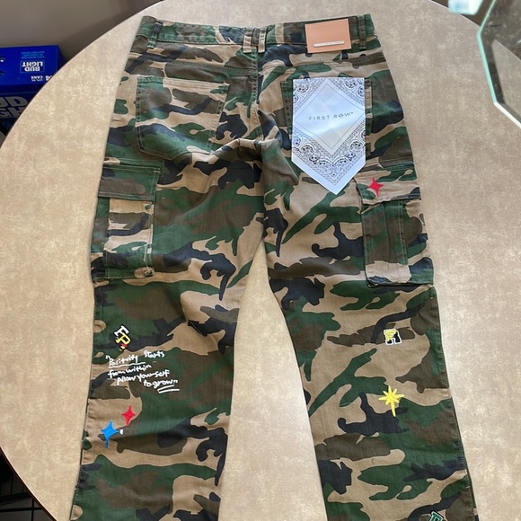 Camo Cargo Pants with Embroidery - Picture 2 of 3